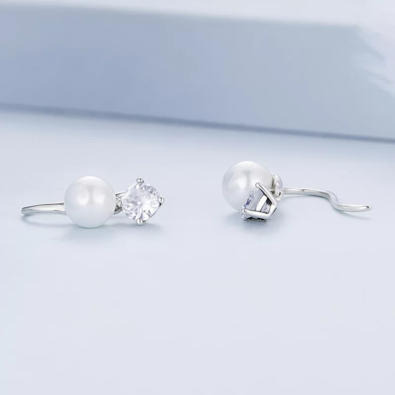 (image pour) Boucles d'oreilles à perles de style Pandora - BSE684 - Afficher 4