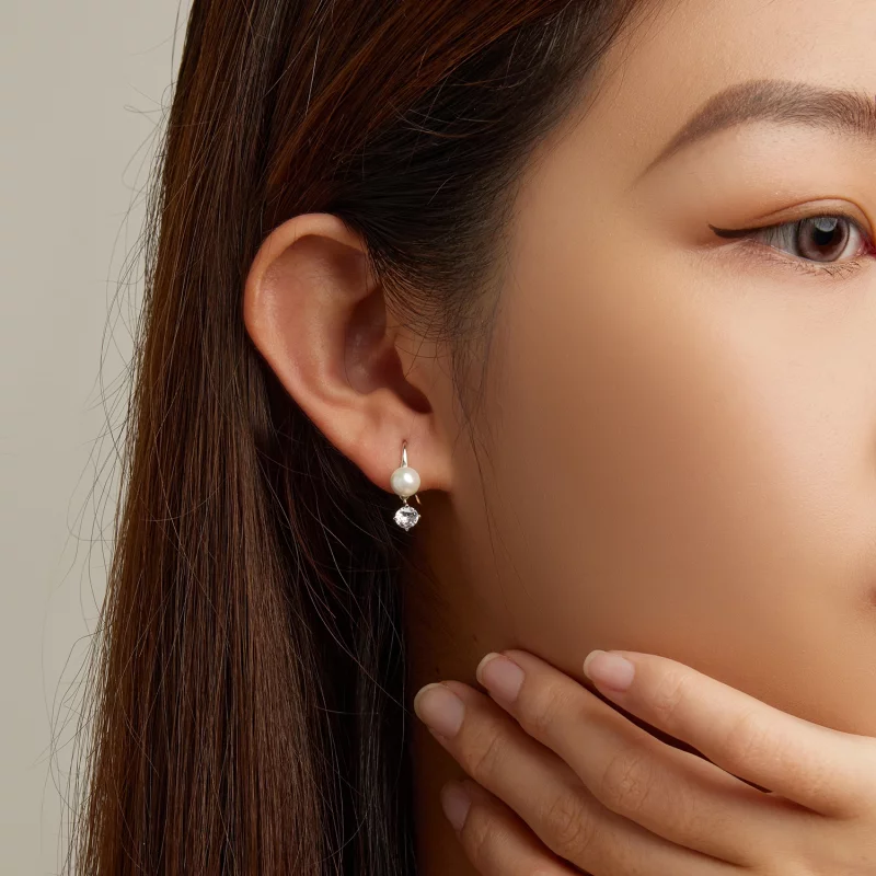 (image pour) Boucles d'oreilles à perles de style Pandora - BSE684 - Afficher 7