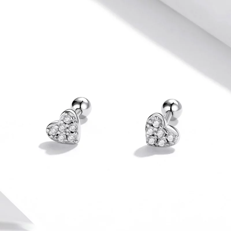 (image pour) Boucles d'oreilles simples à clou de style Pandora - SCE1298 - Afficher 2