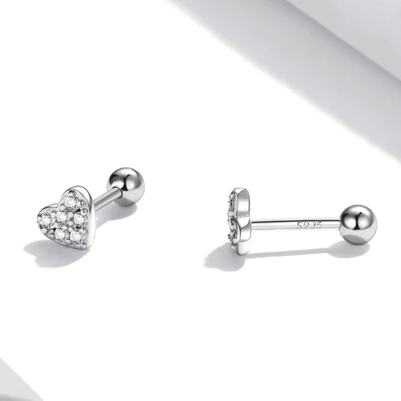 (image pour) Boucles d'oreilles simples à clou de style Pandora - SCE1298 - Afficher 3