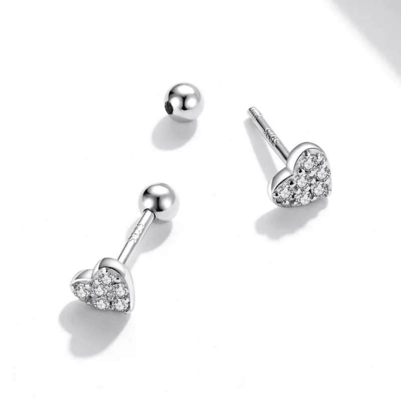 (image pour) Boucles d'oreilles simples à clou de style Pandora - SCE1298 - Afficher 4