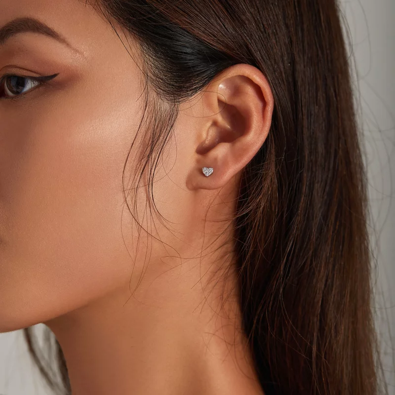(image pour) Boucles d'oreilles simples à clou de style Pandora - SCE1298 - Afficher 6