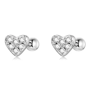 (image pour) Boucles d'oreilles simples à clou de style Pandora - SCE1298