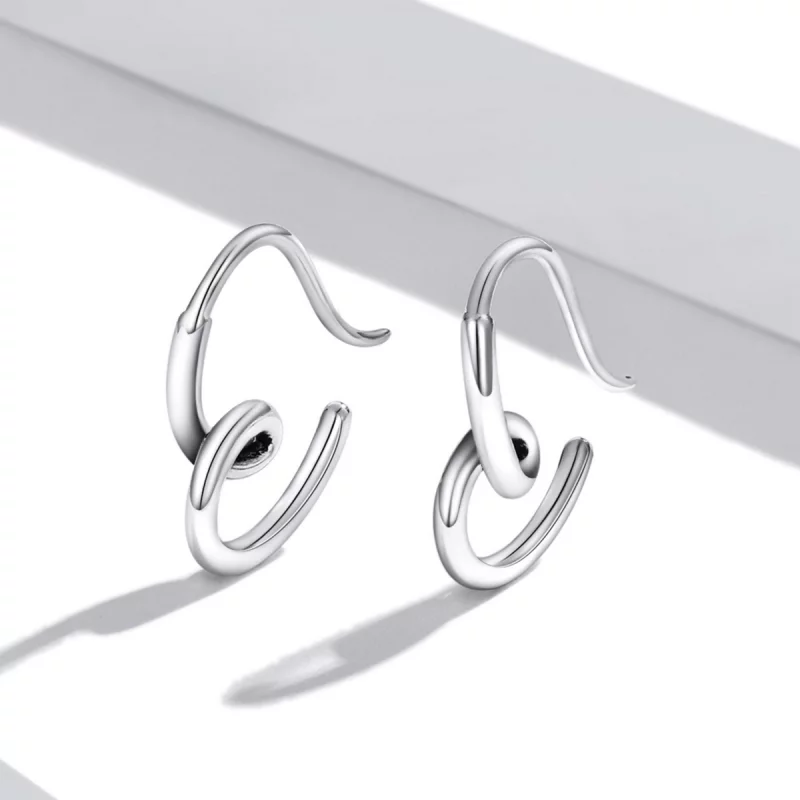 (image pour) Boucles d'oreilles simples en forme de cœur, style Pandora - SCE1333 - Afficher 2