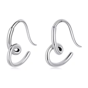 (image pour) Boucles d'oreilles simples en forme de cœur, style Pandora - SCE1333