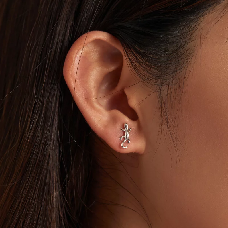 (image pour) Boucles d'oreilles stud créatives de style Pandora avec motif de gecko - SCE1292 - Afficher 7