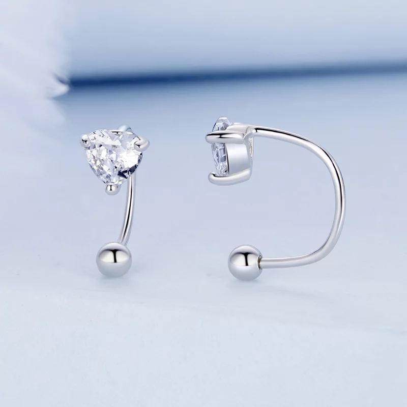 (image pour) Boucles d'oreilles à tige en forme de cœur style Pandora - BSE697 - Afficher 2