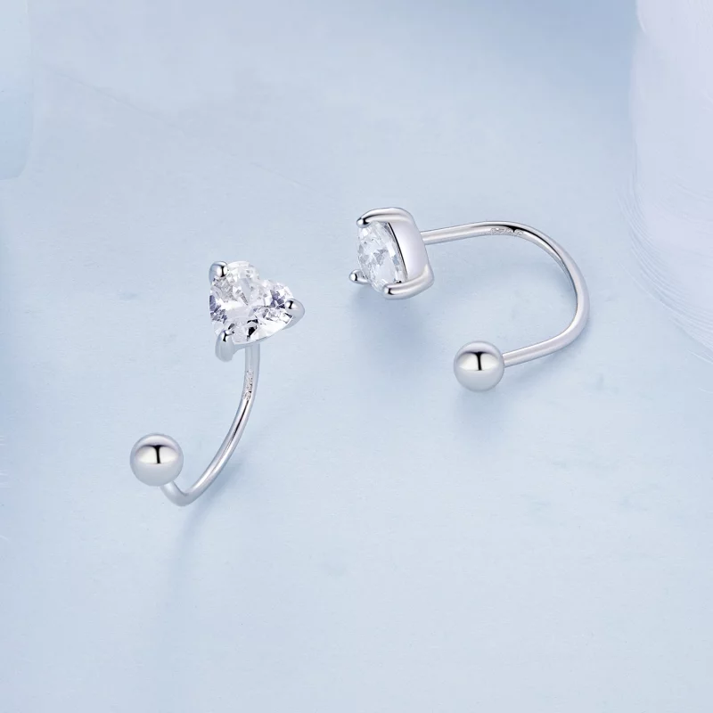 (image pour) Boucles d'oreilles à tige en forme de cœur style Pandora - BSE697 - Afficher 3