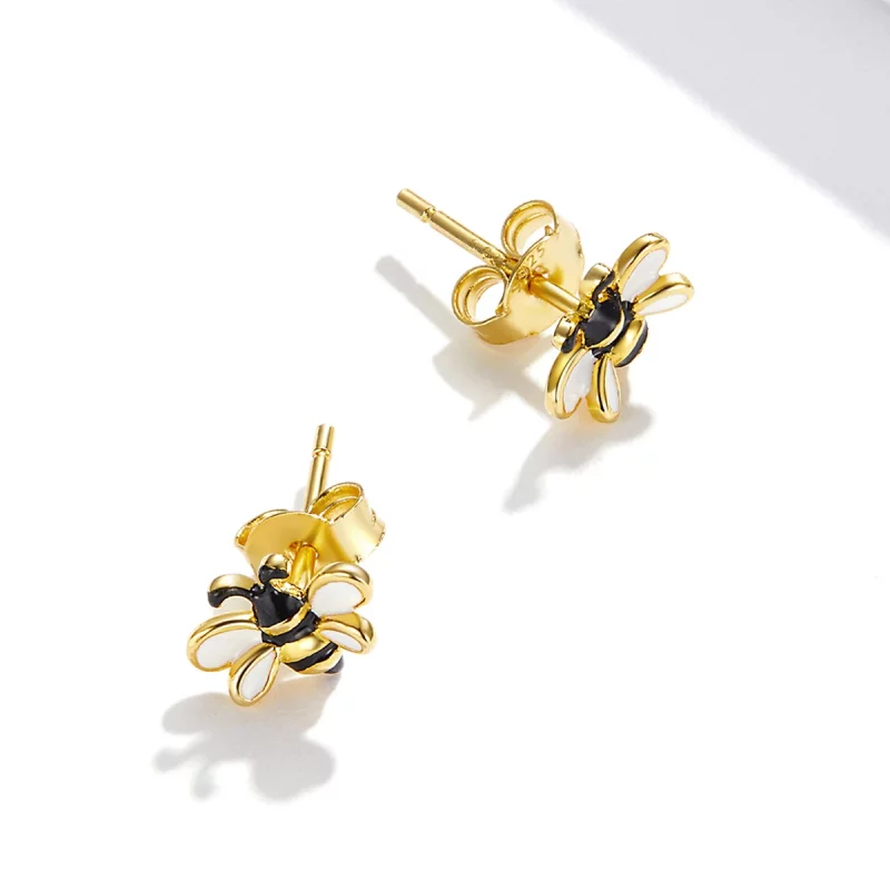 (image pour) Boucles d'oreilles études style Pandora avec abeille cartoon - SCE1182 - Afficher 2
