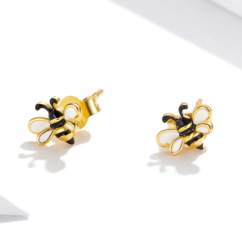 (image pour) Boucles d'oreilles études style Pandora avec abeille cartoon - SCE1182 - Afficher 3