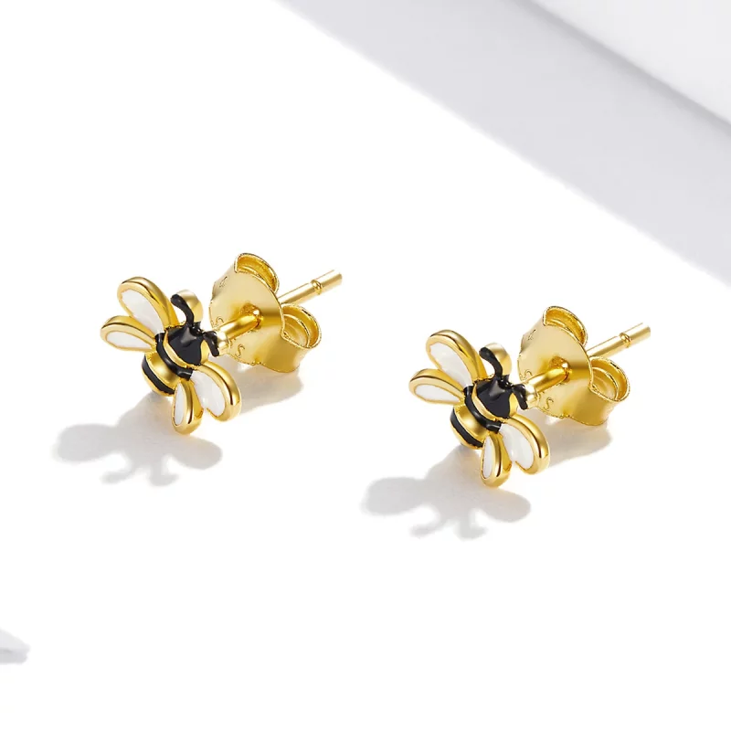 (image pour) Boucles d'oreilles études style Pandora avec abeille cartoon - SCE1182 - Afficher 4