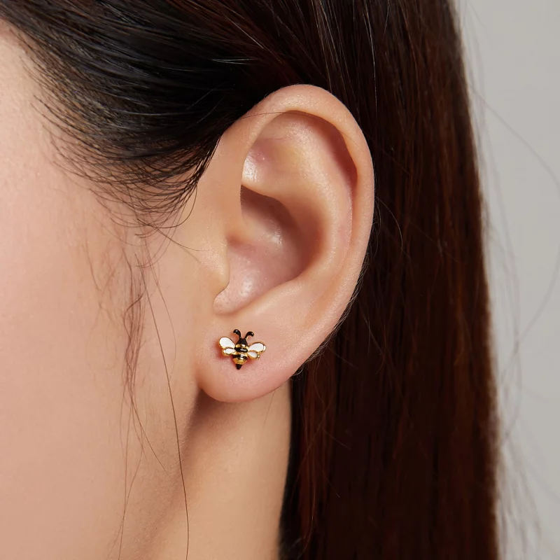 (image pour) Boucles d'oreilles études style Pandora avec abeille cartoon - SCE1182 - Afficher 5