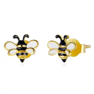 (image pour) Boucles d'oreilles études style Pandora avec abeille cartoon - SCE1182