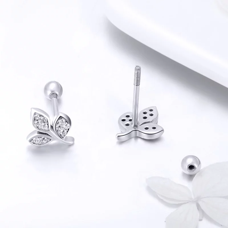 (image pour) Écoute de style Pandora aux boucles d'oreilles feuilles - SCE431 - Afficher 4