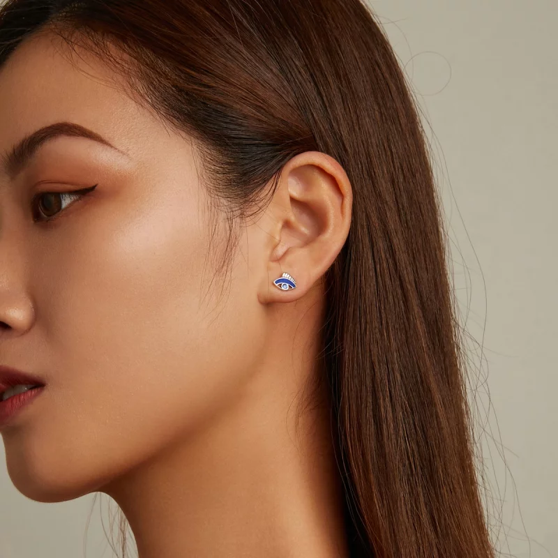 (image pour) Ensemble de boucles d'oreilles clous en style Pandora avec œil du diable et main - Afficher 6