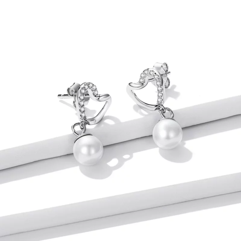 (image pour) Perles en forme de coquillage de style Pandora - Élégantes boucles d'oreilles à - Afficher 2