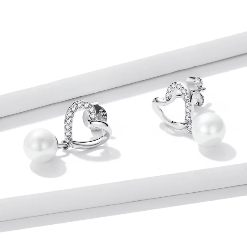 (image pour) Perles en forme de coquillage de style Pandora - Élégantes boucles d'oreilles à - Afficher 3