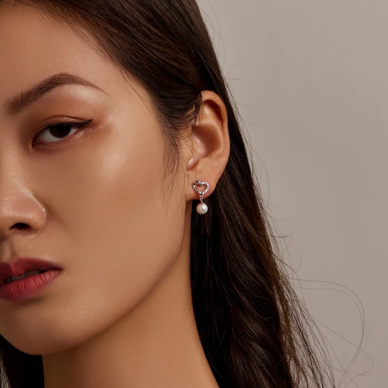 (image pour) Perles en forme de coquillage de style Pandora - Élégantes boucles d'oreilles à - Afficher 6