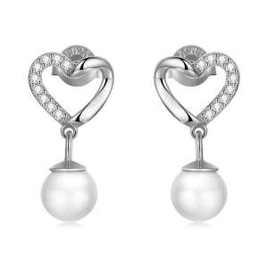 (image pour) Perles en forme de coquillage de style Pandora - Élégantes boucles d'oreilles à clous - BSE552