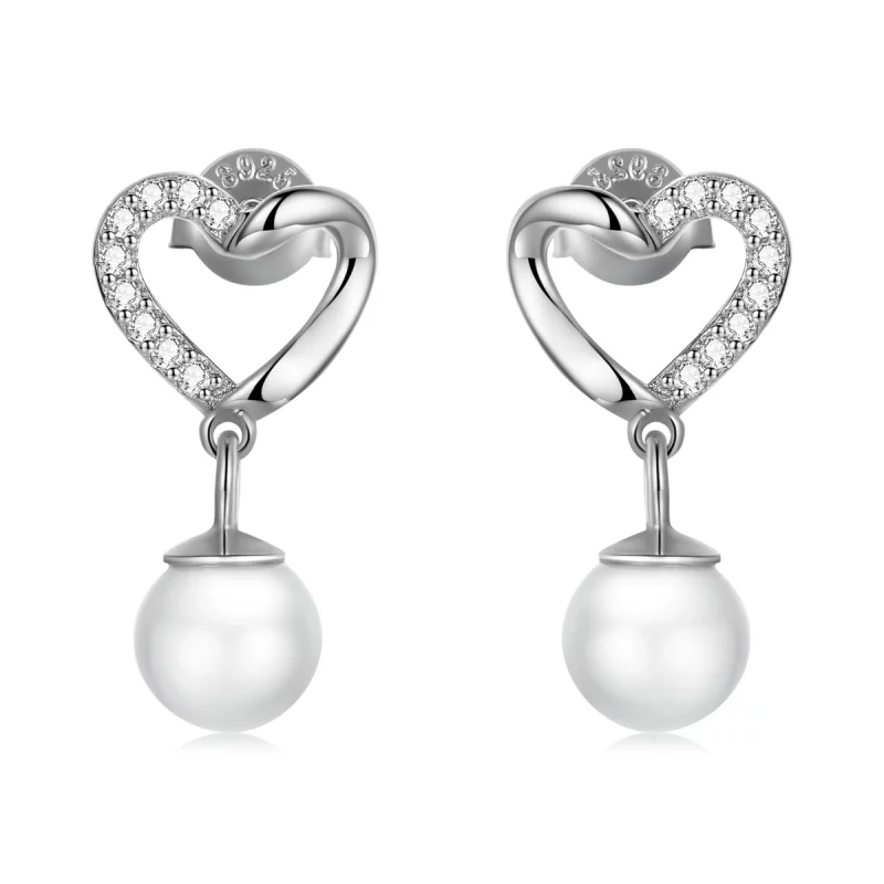 (image pour) Perles en forme de coquillage de style Pandora - Élégantes boucles d'oreilles à clous - BSE552