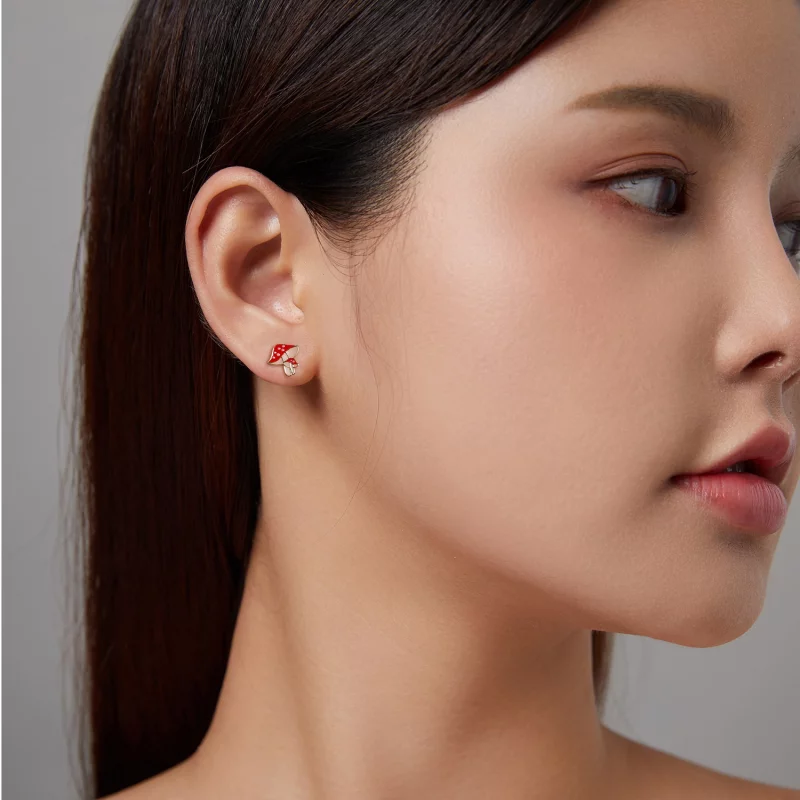 (image pour) Style Pandora Automne - Boucles d'oreilles Champignons - SCE1245 - Afficher 5