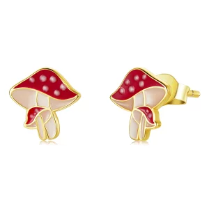(image pour) Style Pandora Automne - Boucles d'oreilles Champignons - SCE1245
