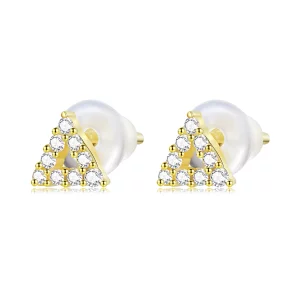 Style Pandora Boucles d'oreilles clous triangulaires brillants - SCE1220 (image pour) Style Pandora Boucles d'oreilles clous triangulaires brillants - SCE1220