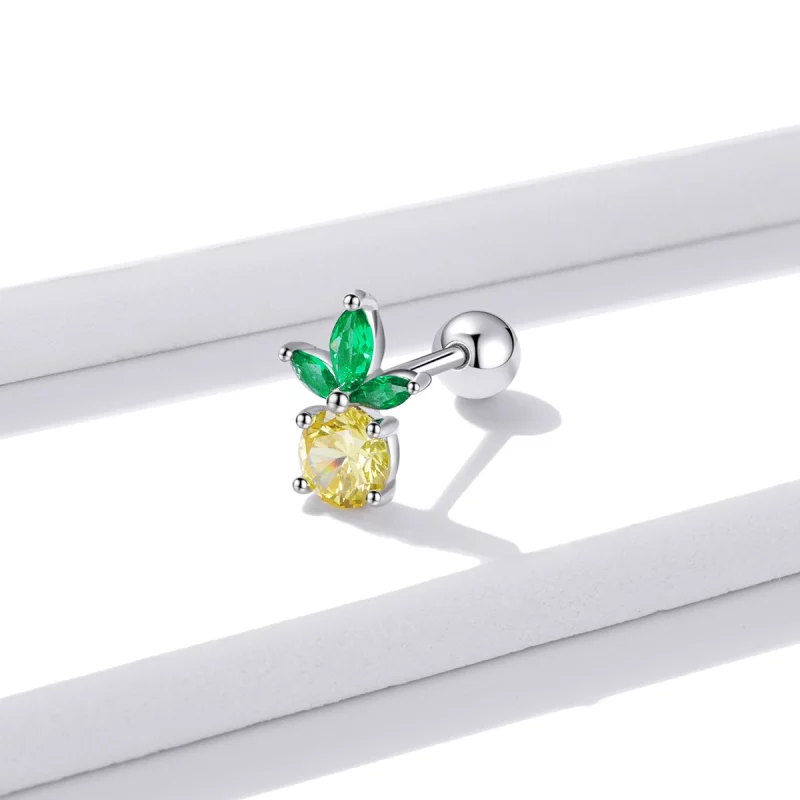 (image pour) Style Pandora Été Doux - Boucles d'oreilles clous Ananas - BSE490 - Afficher 2
