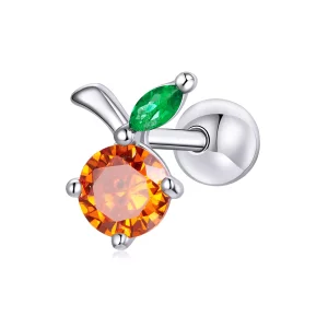 (image pour) Style Pandora Été Sweetheart - Boucles d'oreilles clou orange - BSE493