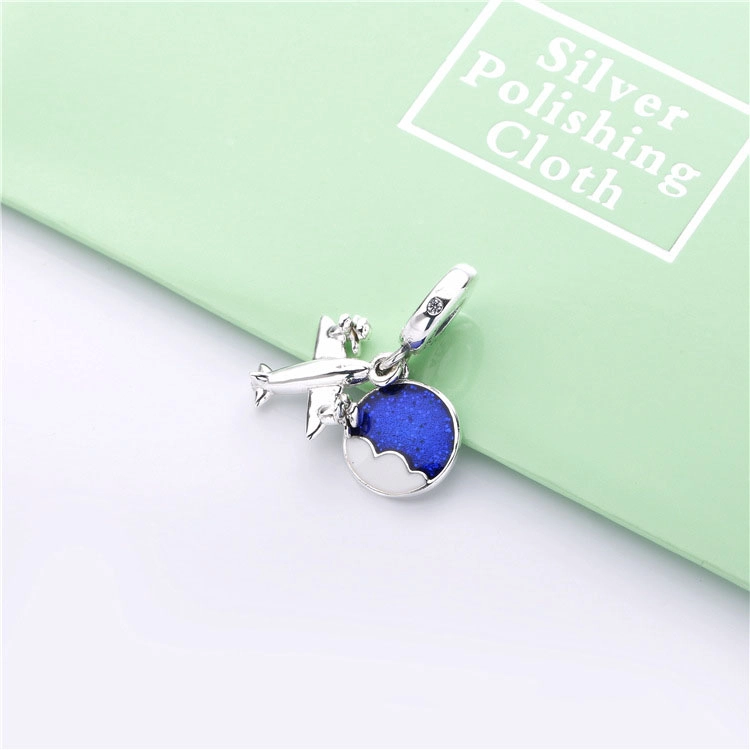(image pour) Charm pendant PANDORA Avion en Argent 798027CZ - Afficher 2