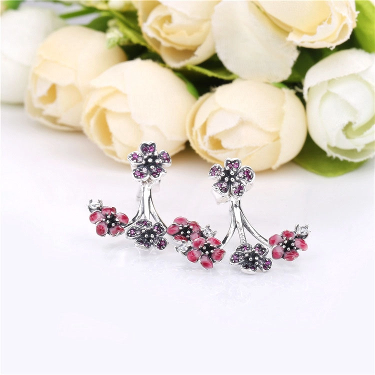 (image pour) Clous d'oreilles PANDORA Fleurs de fleurs de pêcher 298113NCCMX - Afficher 2