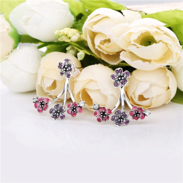 (image pour) Clous d'oreilles PANDORA Fleurs de fleurs de pêcher 298113NCCMX - Afficher 3
