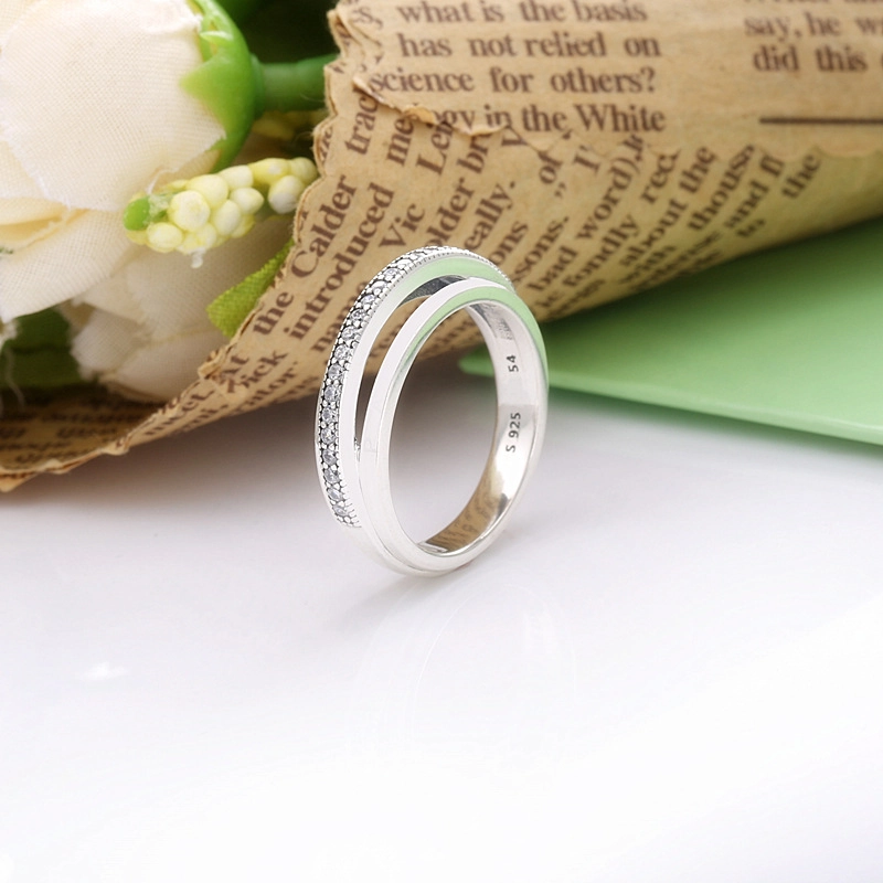 (image pour) Bague PANDORA Pavé Anneau Triple - 199040C01 - Afficher 2