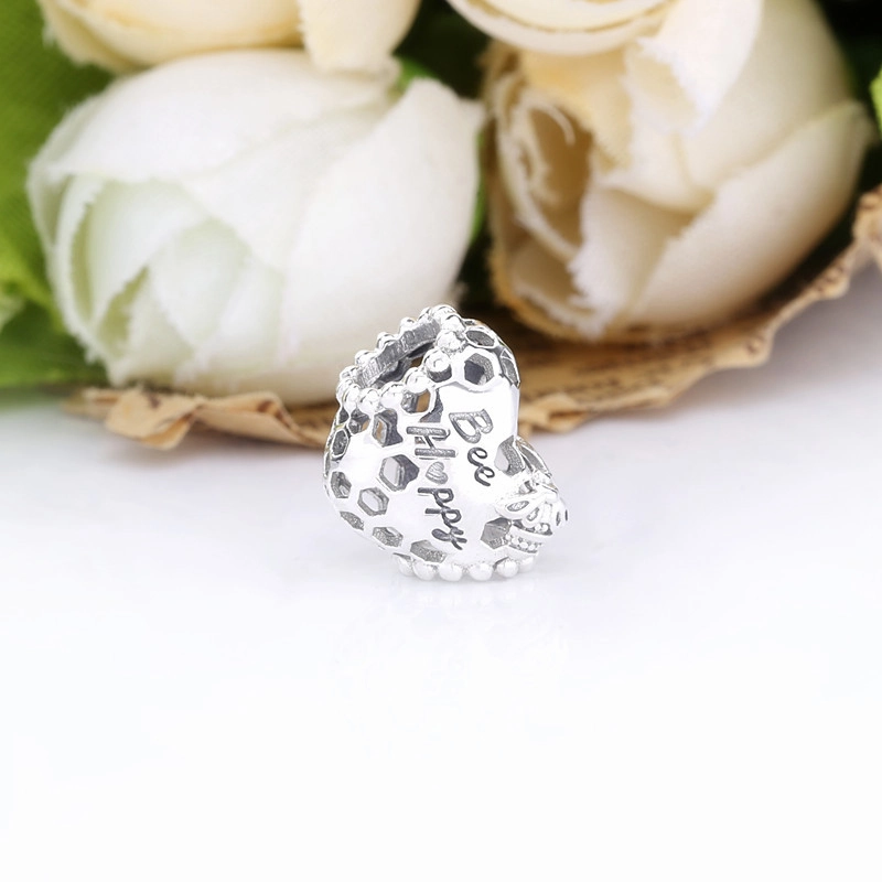 (image pour) Charm Argent Pandora Abeille Nid d'abeille heureux Cœur 798769C00 - Afficher 4