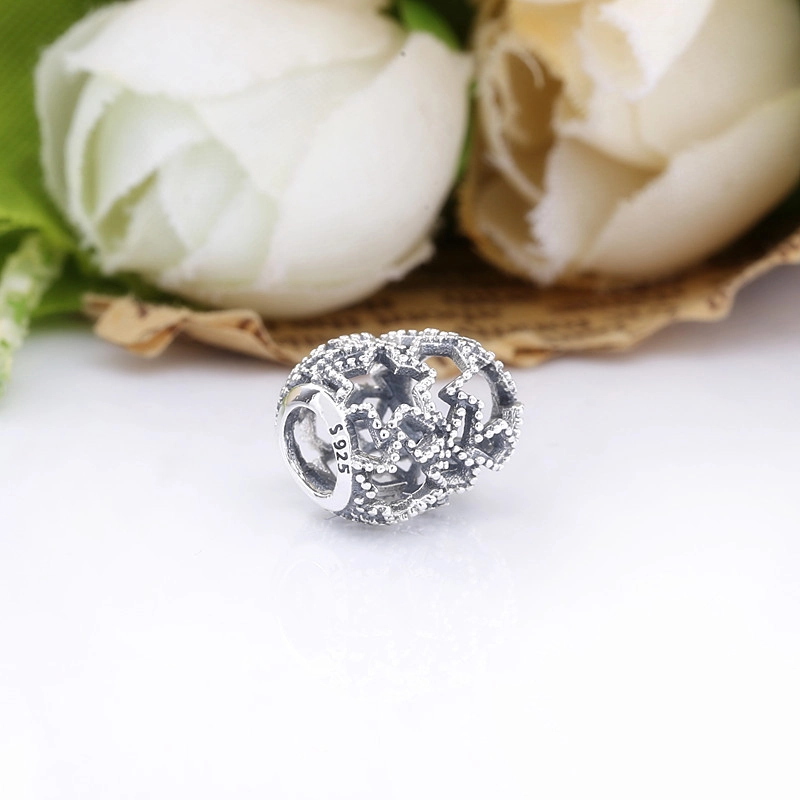 (image pour) Charm Argent Pandora Étoiles de coeur ajourés et de perles 798462C00 - Afficher 3
