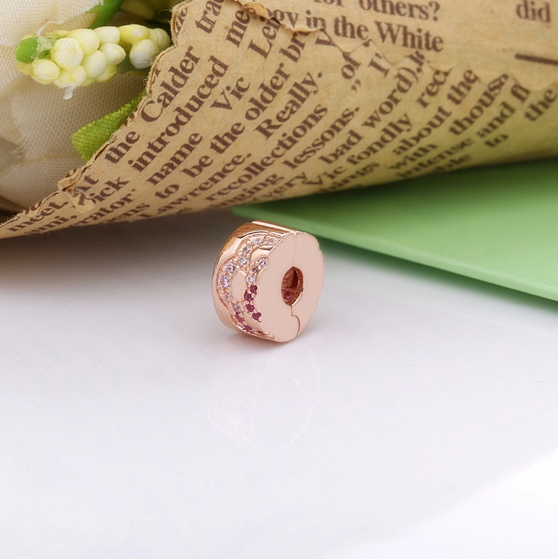 (image pour) Charm clip PANDORA espaceur motif eventail rose - 788153C01 - Afficher 2