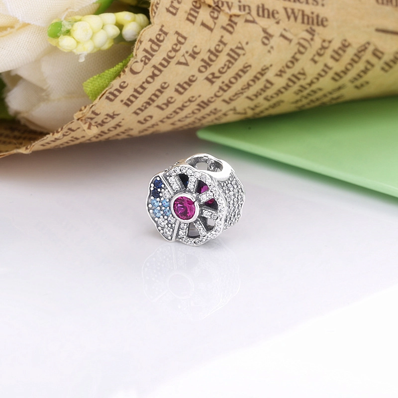 (image pour) Charm PANDORA eventail bleu rose - 798178CZMX - Afficher 3