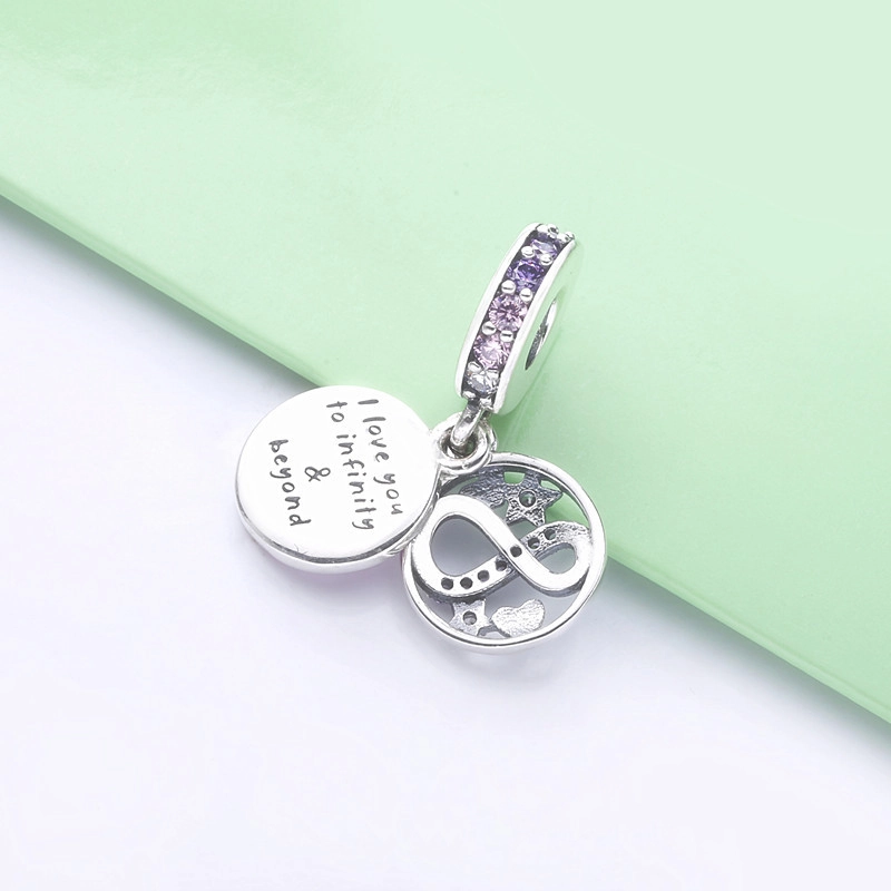 (image pour) Charm Pendant Pandora Cœurs & Étoiles Infini Scintillant 798829C01 - Afficher 4
