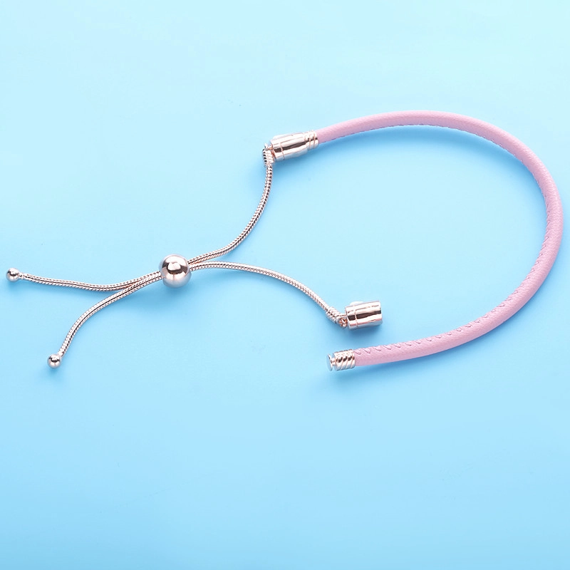 (image pour) Pandora moments pink leather slider bracelet - 589002C01 - Afficher 3