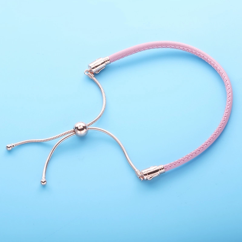 (image pour) Pandora moments pink leather slider bracelet - 589002C01 - Afficher 4