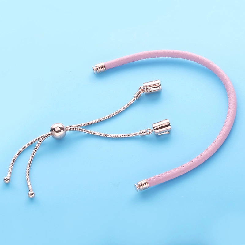 (image pour) Pandora moments pink leather slider bracelet - 589002C01 - Afficher 5