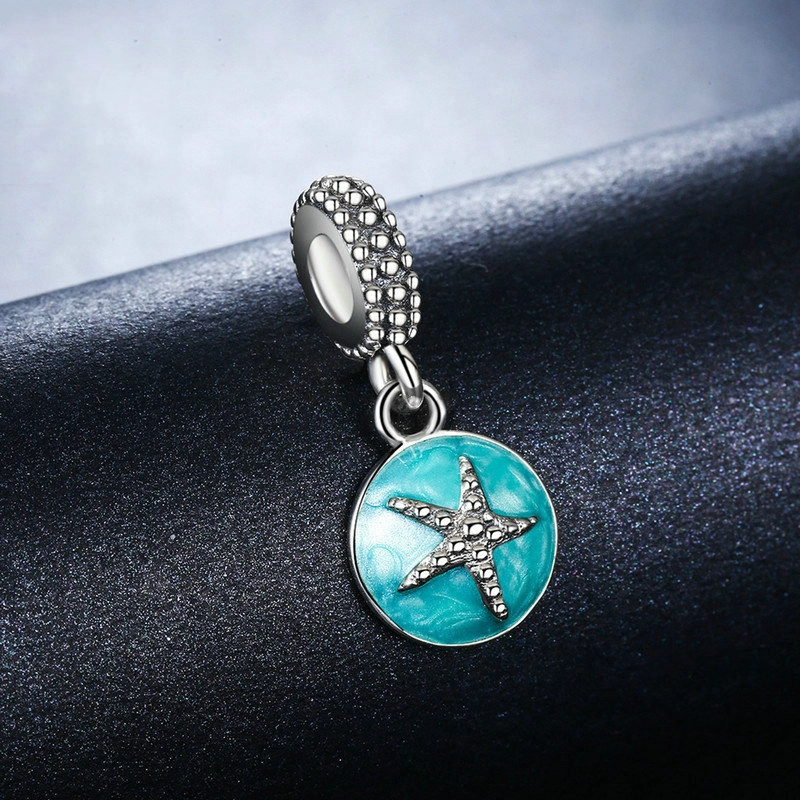 (image pour) Charm Pendant Style PANDORA Style d'été bleu mer - SCC136 - Afficher 5