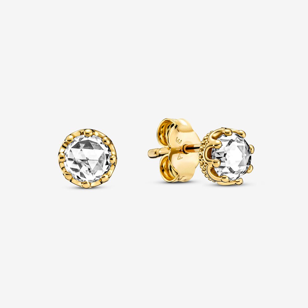 boucles d'oreilles clous pandora clear sparkling crown 268311c01