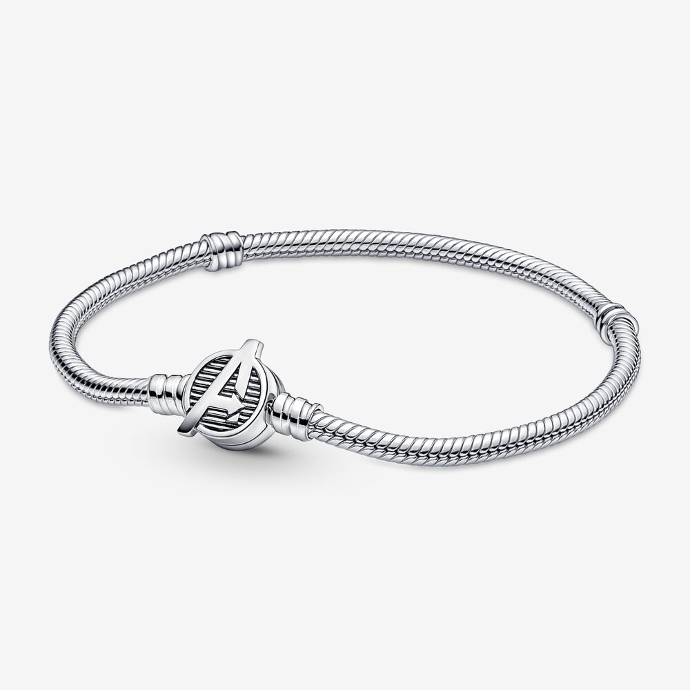 bracelet chaîne serpent avec fermoir logo avengers de pandora moments marvel 590784c00