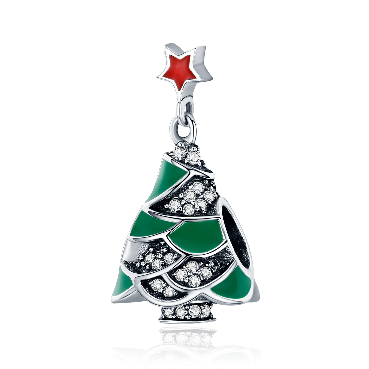 charm de style pandora avec un arbre de noël scc307
