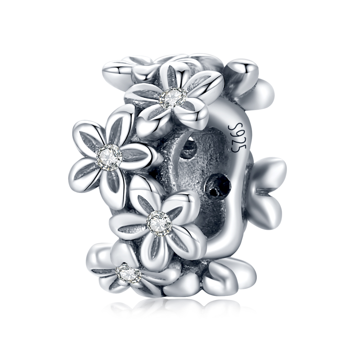 charm pandora style fleurs rétro scc1938