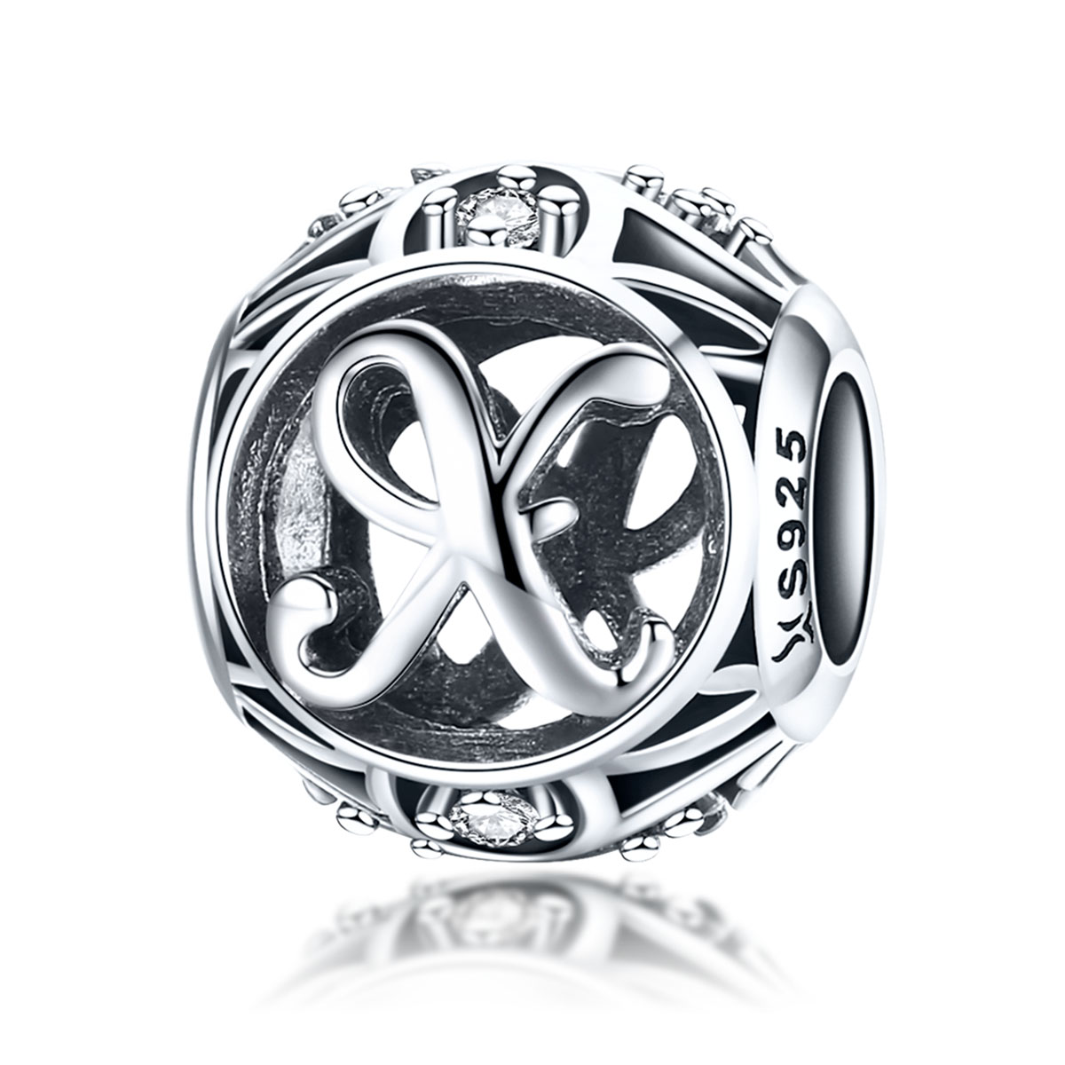 charme de style pandora avec lettre x scc738 x
