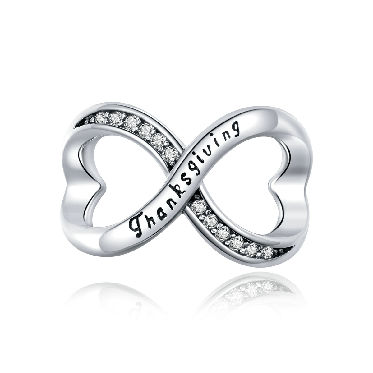pendentif de style pandora représentant le symbole de l'infini scc1636