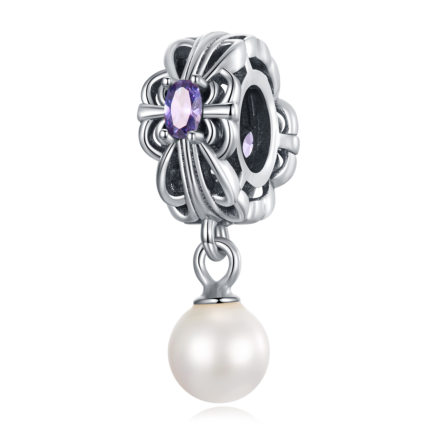 pendentif en perle style pandora avec ruban bsc638