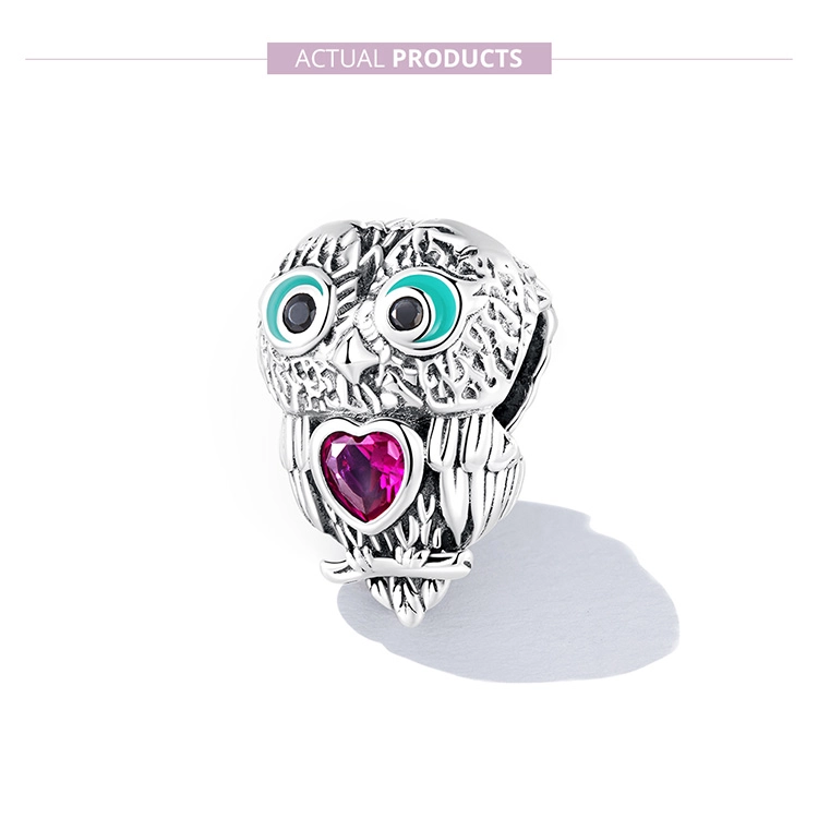 (image pour) Charm de style Pandora avec un mignon hibou - SCC2253 - Afficher 7